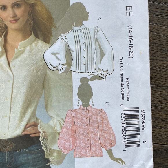 MCCALLS PATTERN M5234 Blouse Size 14-20 Sewing Pattern UNCUT - Picture 3 of 5